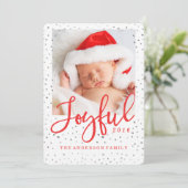 Freude | Fotokarte für den Urlaub Feiertagskarte (Stehend Vorderseite)