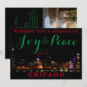 Freude & Frieden aus Chicago Custom 1 Foto Einladu Einladung (Vorne/Hinten)