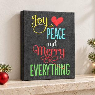 Freude Frieden Frohe Weihnachten Kreidetafel Leinwanddruck