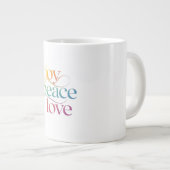 Freude Frieden Liebe Jumbo-Tasse (Vorderseite Rechts)