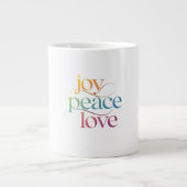 Freude Frieden Liebe Jumbo-Tasse (Vorderseite)