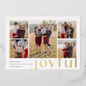 Freude fünf Foto Folien Feiertagskarte (Vorderseite)