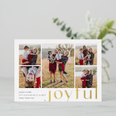 Freude fünf Foto Folien Feiertagskarte (Stehend vorne)