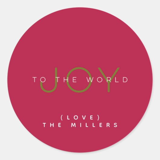 Freude für die Welt Runder Aufkleber (Vorderseite)