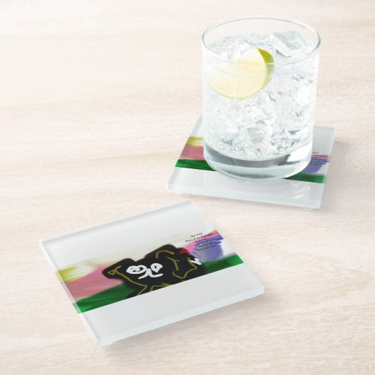 Freude Glasuntersetzer (Schrägansicht)