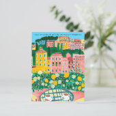 Freude Glück Neuen Zuhause die Stadt Postkarte (Stehend Vorderseite)