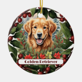Freude Golden Retriever, Personalisierte Weihnacht Keramik Ornament