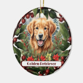 Freude Golden Retriever, Personalisierte Weihnacht Keramik Ornament (Links)