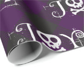 Freude-gotisches Weihnachtslila Büffel kariert Geschenkpapier (Rolleneckpunkt)