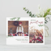 Freude | Grünzweige 2 Foto Feiertagskarte (Stehend Vorderseite)