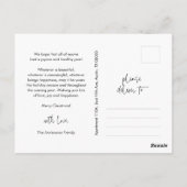 Freude, Gruß, Foto der Familie, Lächeln der Schrif Postkarte (Rückseite)