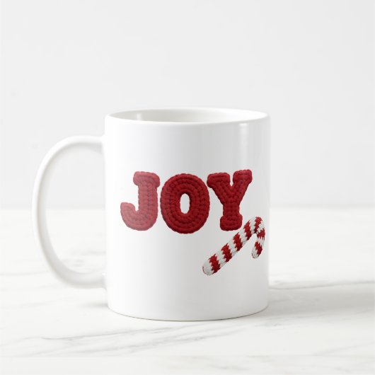 Freude-Häkel-Weihnachts-Candy-Cane-Tasse Kaffeetasse (Links)