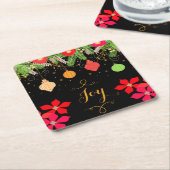 Freude-helle Weihnachtsflitter-Verzierungen und Rechteckiger Pappuntersetzer (angewinkelt)