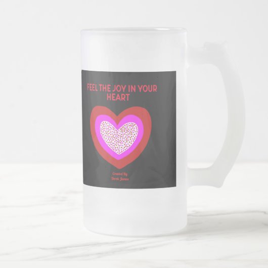 Freude Herz Große Mattierte Glass Tasse (Rechts)