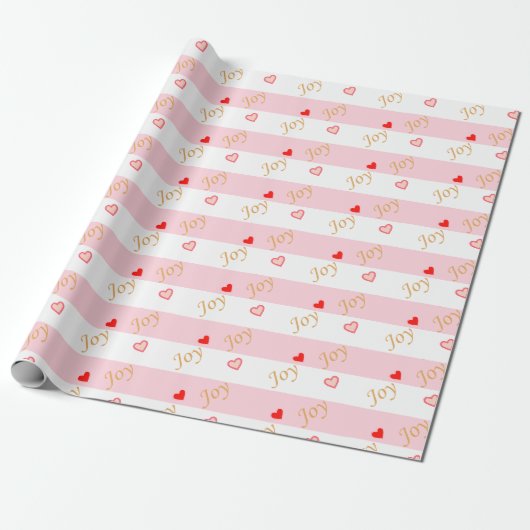 Freude-Herz-Muster Geschenkpapier (Ungerollt)