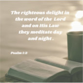 Freude im Wort des Herrn Psalm 1:2 Bibel Aufkleber (Vorderseite)