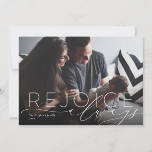 Freude immer religiöses Foto neues Baby Feiertagskarte