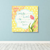 Freude in der Lord Wrapped Canvas 18x18 Leinwanddruck (Insitu (Holzboden))