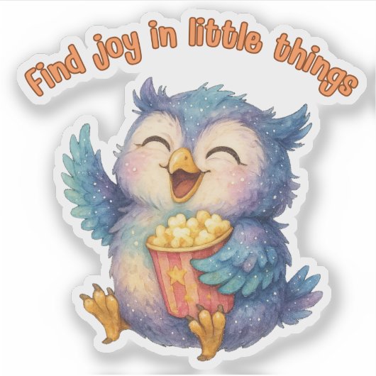 Freude in Kleinen finden - Eule-Aufkleber Aufkleber (Vorderseite)