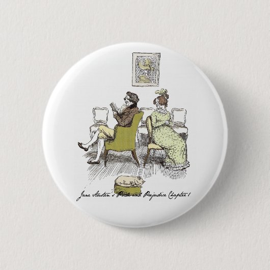 Freude in Vexing, Jane Austen Pride & Prejudice Button (Vorderseite)