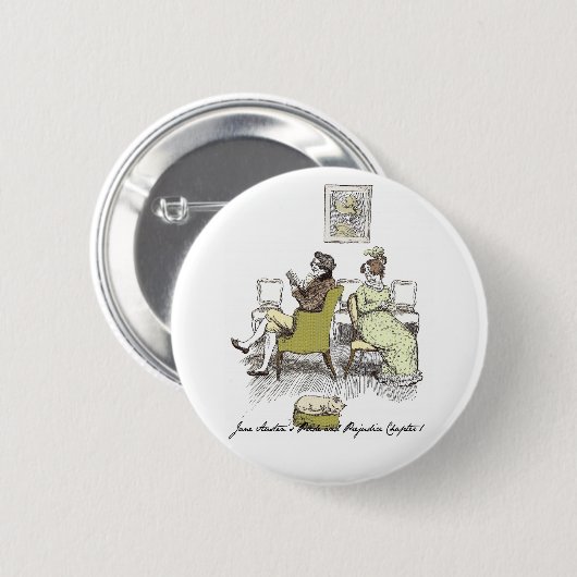 Freude in Vexing, Jane Austen Pride & Prejudice Button (Vorne & Hinten)