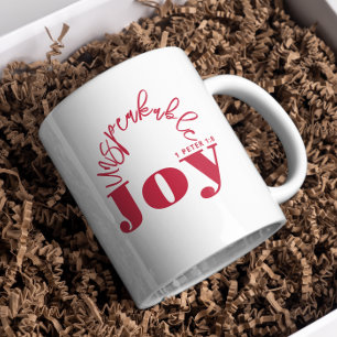 Freude Inspiration Christlich Moderne Rote Typogra Kaffeetasse