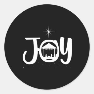 Freude Jesus Krippenszene Coole Weihnachten Xmas C Runder Aufkleber