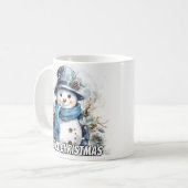 Freude kleiner Winter Schneemann Kaffeetasse (Vorderseite Links)