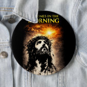 Freude kommt am Morgen Button (Beispiel)