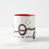 Freude kommt in die Morgen-Tasse Zweifarbige Tasse (Mittel)