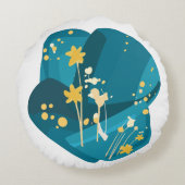 Freude (Lachen) Rundes Kissen (Rückseite)