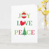 FREUDE, LIEBE, FRIEDE Süße Weihnachtskarte Karte (Gelbe Blume)