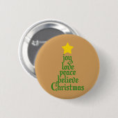 Freude, Liebe, Frieden, Glauben, Weihnachten Button (Vorne & Hinten)