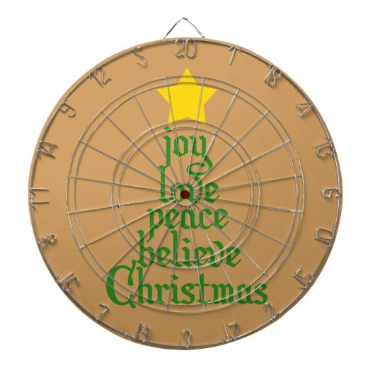 Freude, Liebe, Frieden, Glauben, Weihnachten Dartscheibe (vorne)