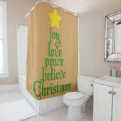 Freude, Liebe, Frieden, Glauben, Weihnachten Duschvorhang (Beispiel)