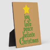 Freude, Liebe, Frieden, Glauben, Weihnachten Fotoplatte (Seite)