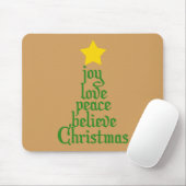 Freude, Liebe, Frieden, Glauben, Weihnachten Mousepad (Mit Mouse)