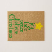 Freude, Liebe, Frieden, Glauben, Weihnachten Puzzle (Horizontal)