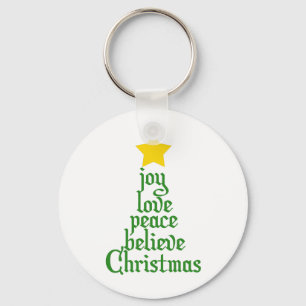 Freude, Liebe, Frieden, Glauben, Weihnachten Schlüsselanhänger