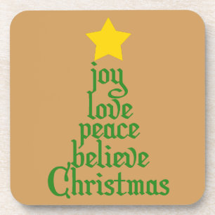 Freude, Liebe, Frieden, Glauben, Weihnachten Untersetzer