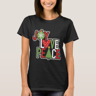 Freude Liebe Frieden Weihnachten Feiertag Festlich T-Shirt