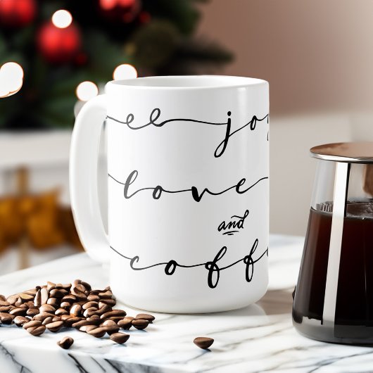 Freude, Liebe & Kaffee | Eleganter Handschriftenur Kaffeetasse