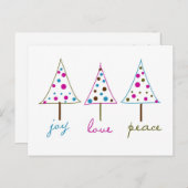 Freude, Liebe, Peace Holiday Postcard Feiertagspostkarte (Vorne/Hinten)