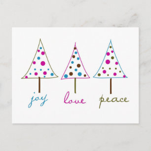 Freude, Liebe, Peace Holiday Postcard Feiertagspostkarte