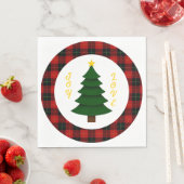 Freude-Liebe-Personalisierter Karierter Weihnachts Serviette (Beispiel)
