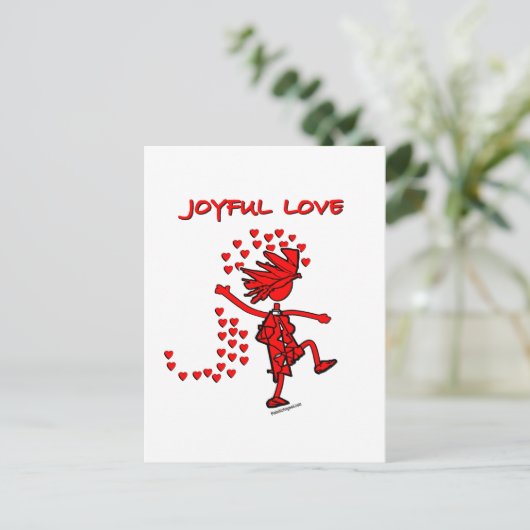 Freude Liebe Postkarte (Stehend Vorderseite)