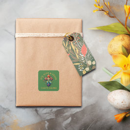 Freude, Liebe und Frieden - Ostern | Quadratischer Aufkleber