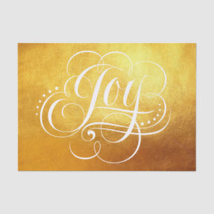 Freude - Luxuriöses Weihnachtsgold Faux Folie Groß Seidenpapier