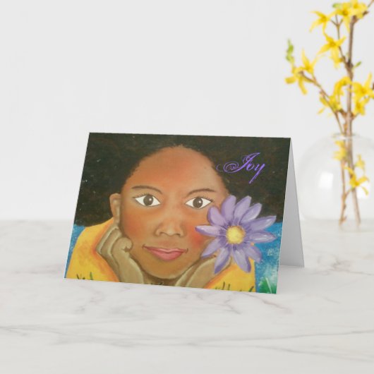 Freude-Mädchen-Gruß-Karten Karte (Gelbe Blume)