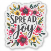 Freude mit dynamischen Blume verbreiten Aufkleber (Vorderseite)